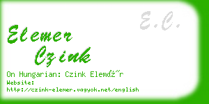 elemer czink business card